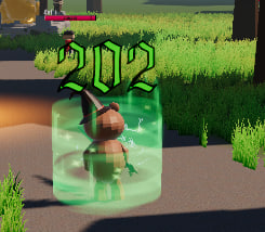 Image of the player getting healed