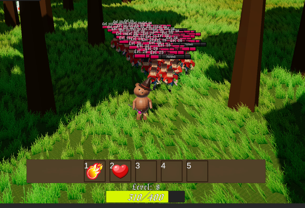 image of a group of enemies chasing the player