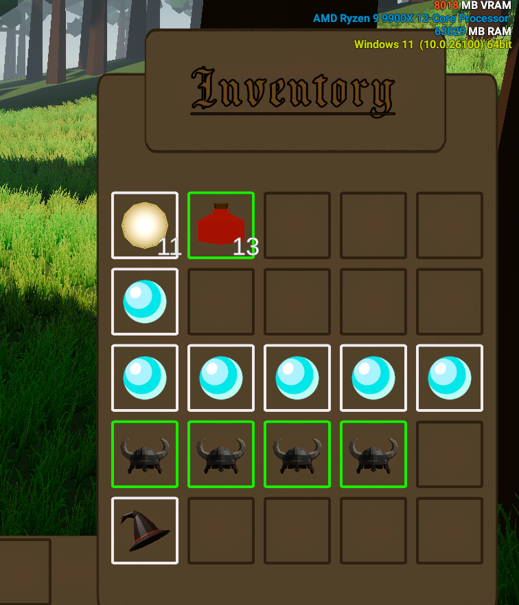 image showing inventory with items moved around